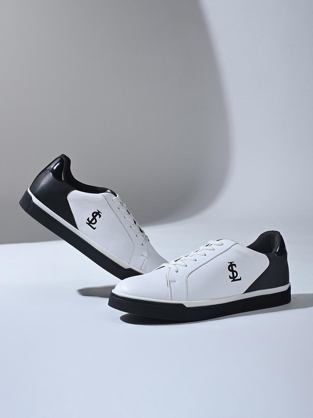 Louis Stitch Men White Black Lace Up Sneaker - Image 1