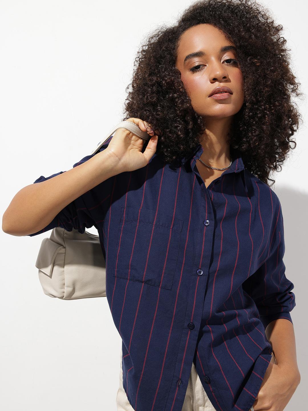 トップス RT-8014899577 Buy The Roadster Lifestyle Co. Striped Cotton Top - Shirts for