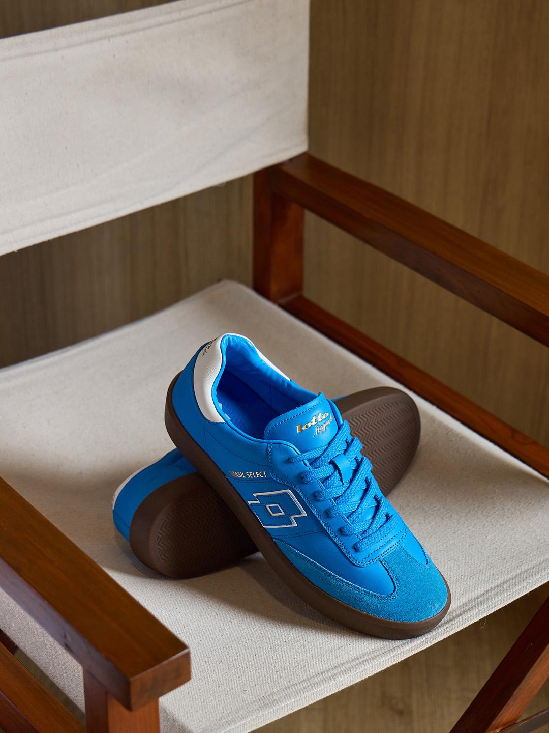 Lotto Men Brasil Select OG Blue Leather Sneakers