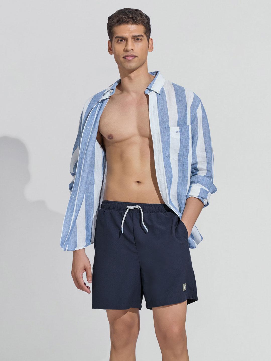 Buy XYXX Men's Solid Aqua Blue Regular fit Quick Dry Swim Shorts