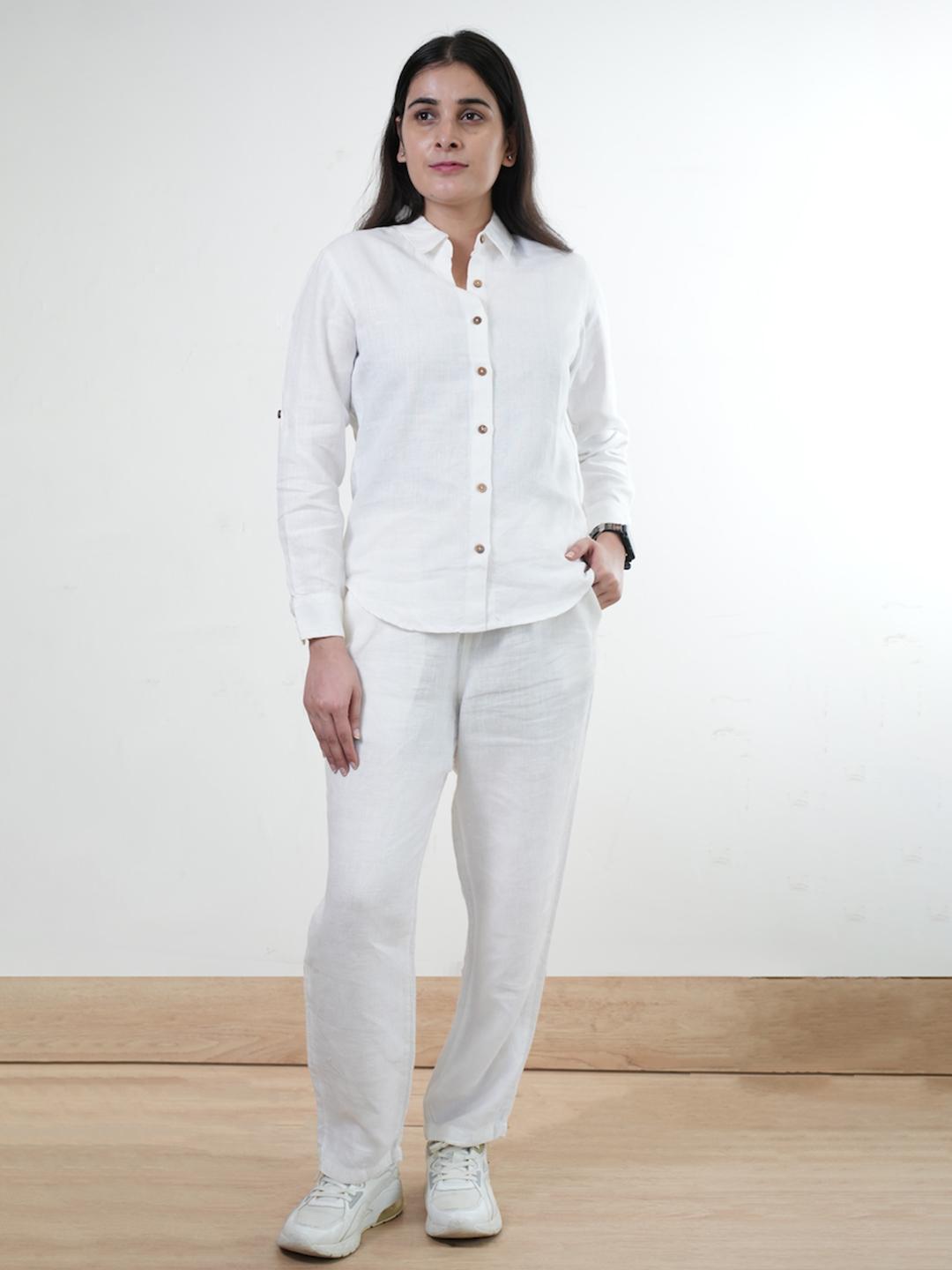 Buy Rimore Classic Pure Linen Spread Collar Casual Shirt Shirts