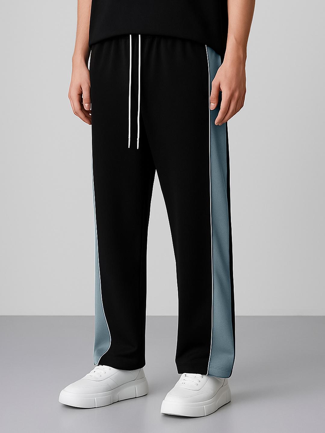 Maniac Men Side Stripe Cotton Baggy Track Pants - Image 1