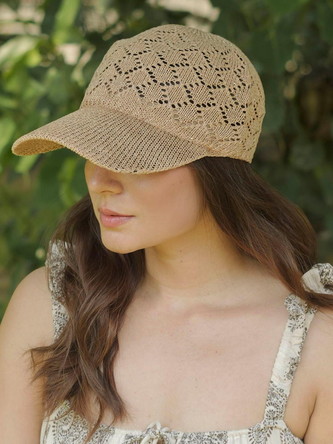 Buy Hair Drama Co. Women Knitted Crochet Summer Baseball Cap with