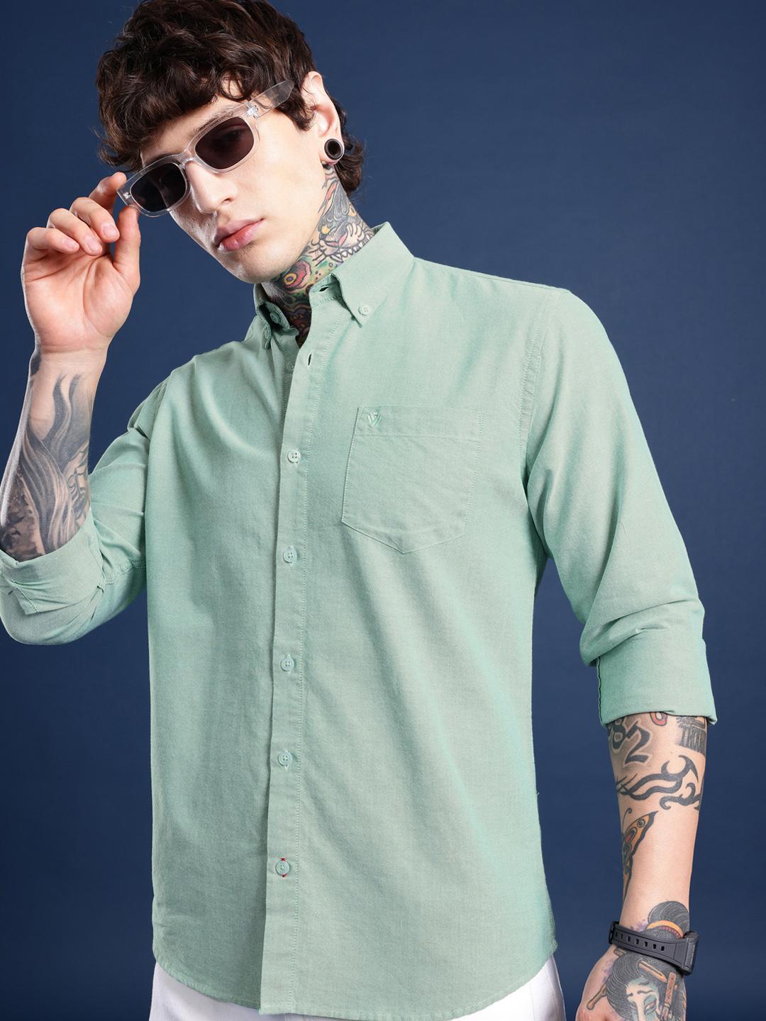 BS BLUE SQUAD Men Slim Fit Casual Shirt (Blue)