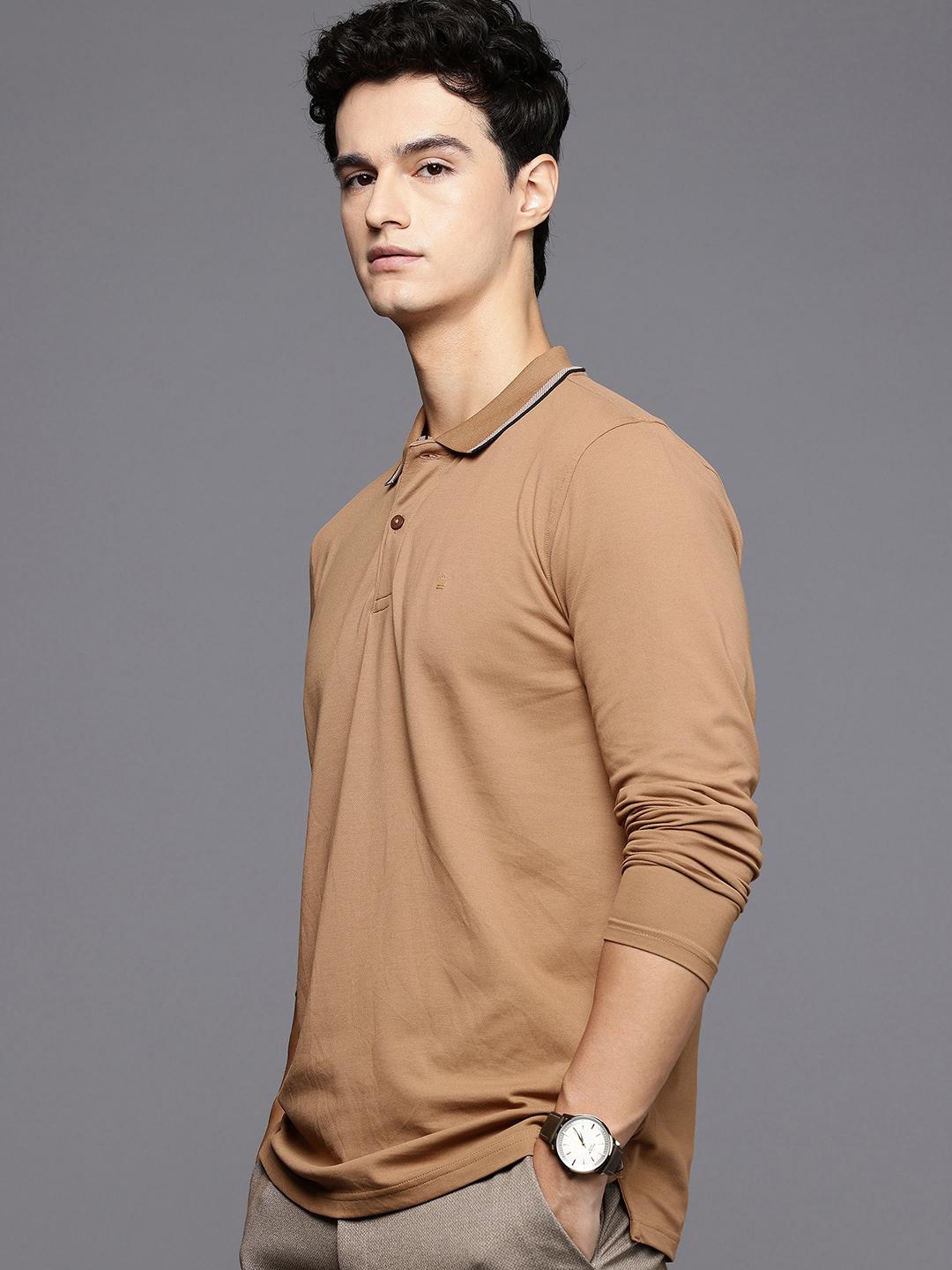 Buy Louis Philippe Long Sleeves Polo Collar Casual T-shirt