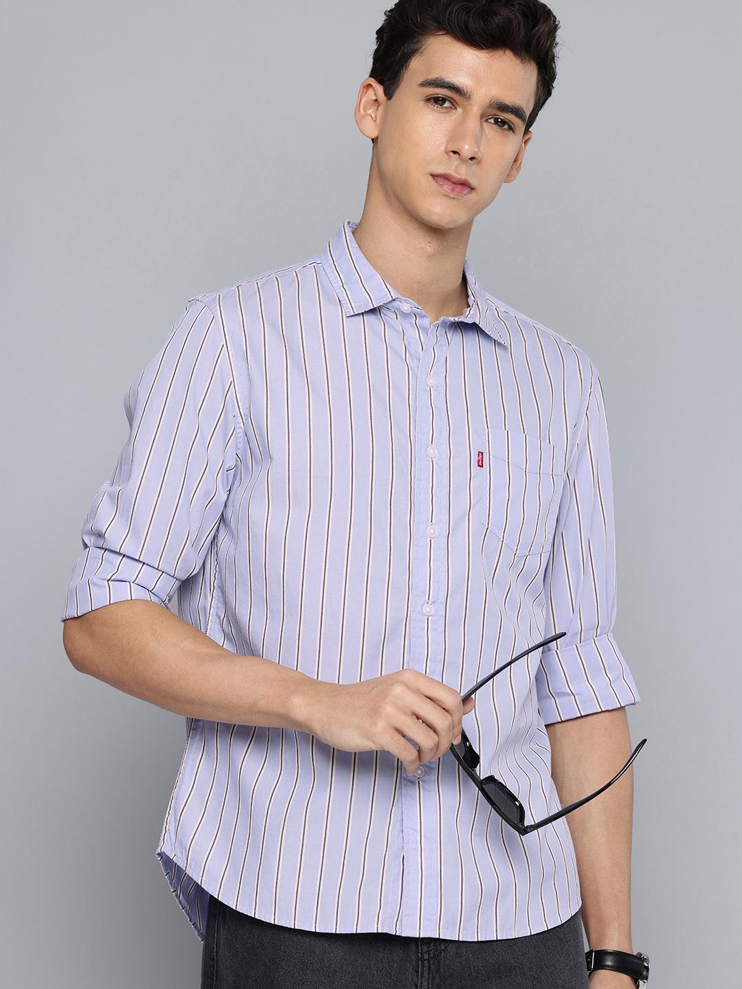 Levis Slim Fit Striped Cotton Casual Shirt - Image 1