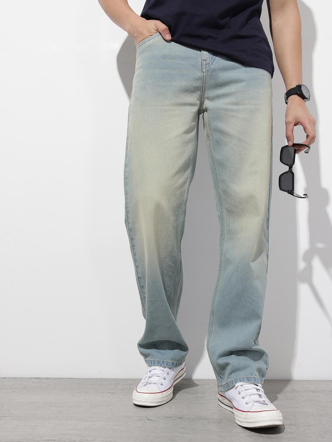 Roadster Men Pure Cotton Baggy Fit Heavy Fade Jeans - Image 1
