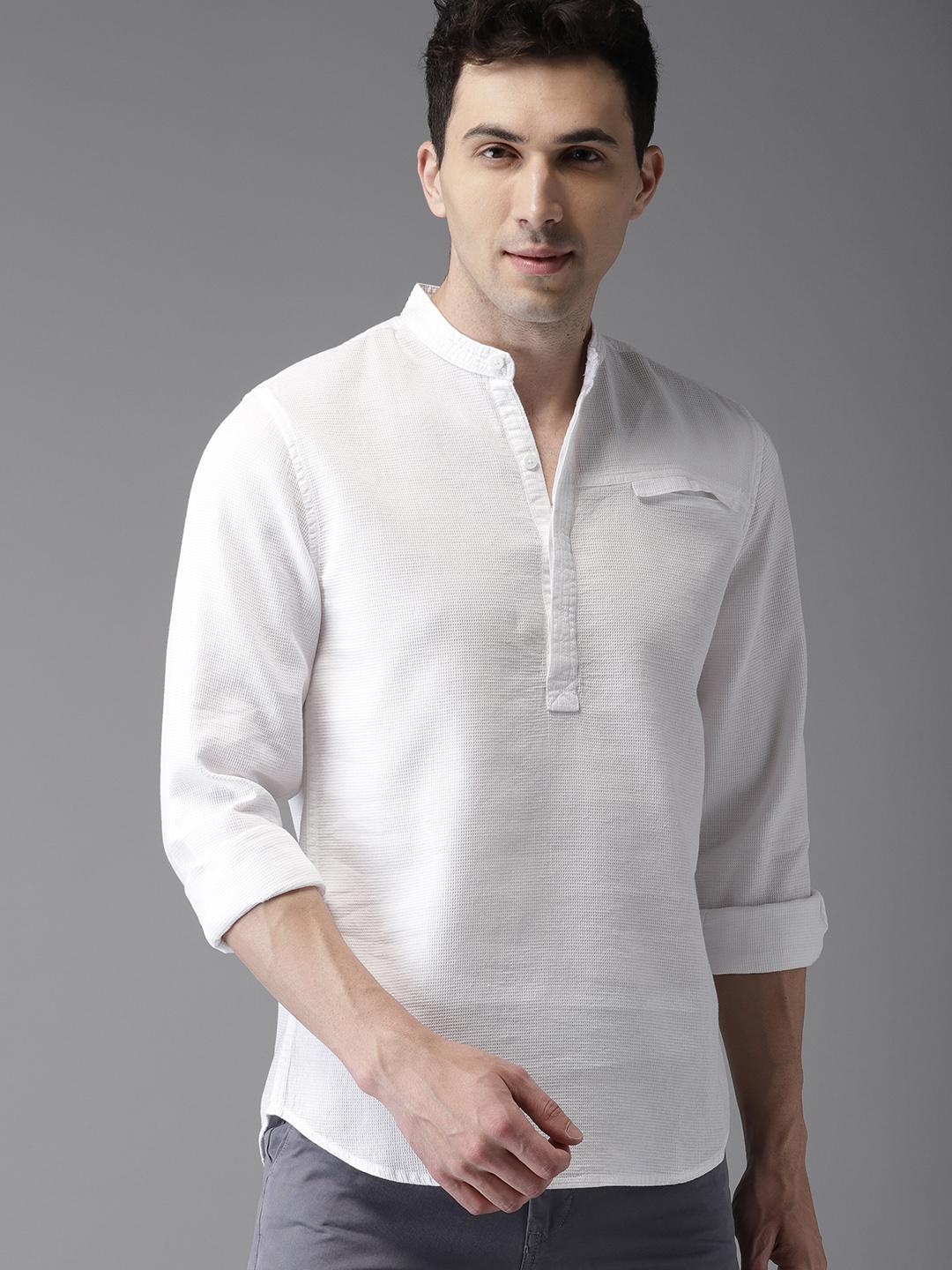 HERE&NOW Men White Regular Fit Casual Shirt - Image 1