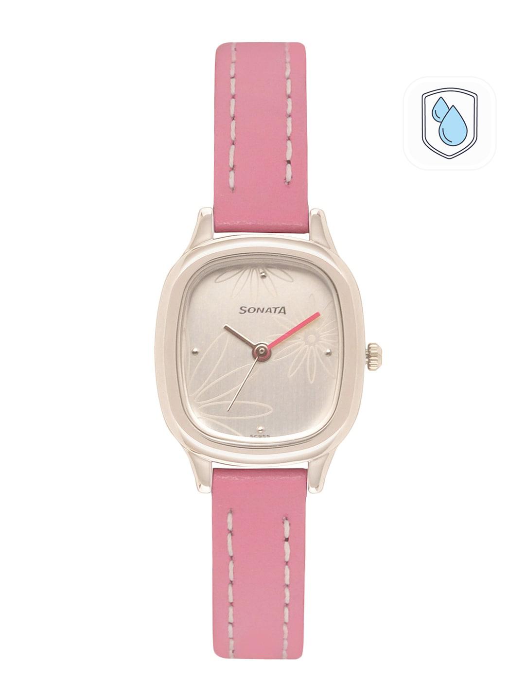 Buy Sonata Women Silver-Toned Pink Analogue Watch Watches for
