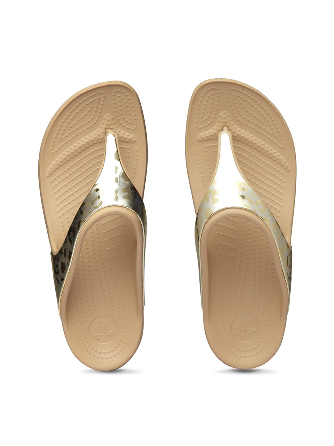 Buy Crocs Sloane Women Gold-Toned Solid Sandals Heels for Women