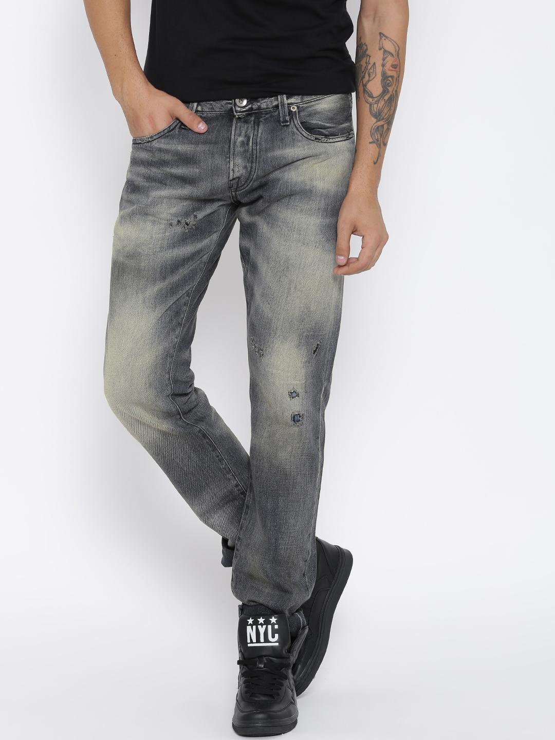 Buy by Jack Jones Men Grey Tim Slim Fit Jeans Jeans for