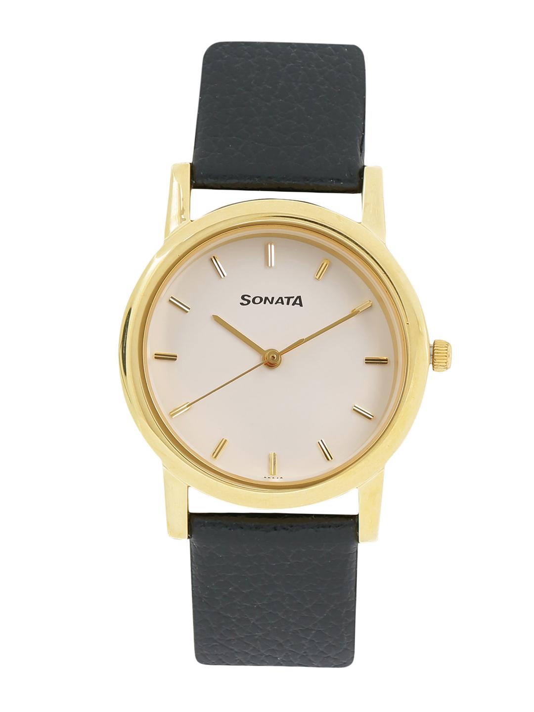 Sonata Men White Analogue Watch NJ7987YL02W
