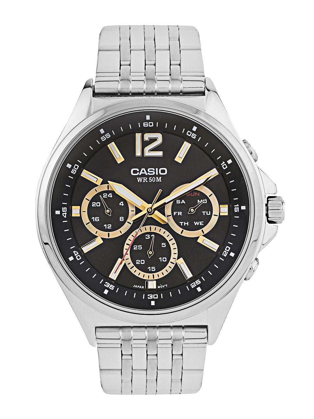 Buy CASIO Enticer Men Black Multi-Dial Watch MTP-E303D-1AVDF
