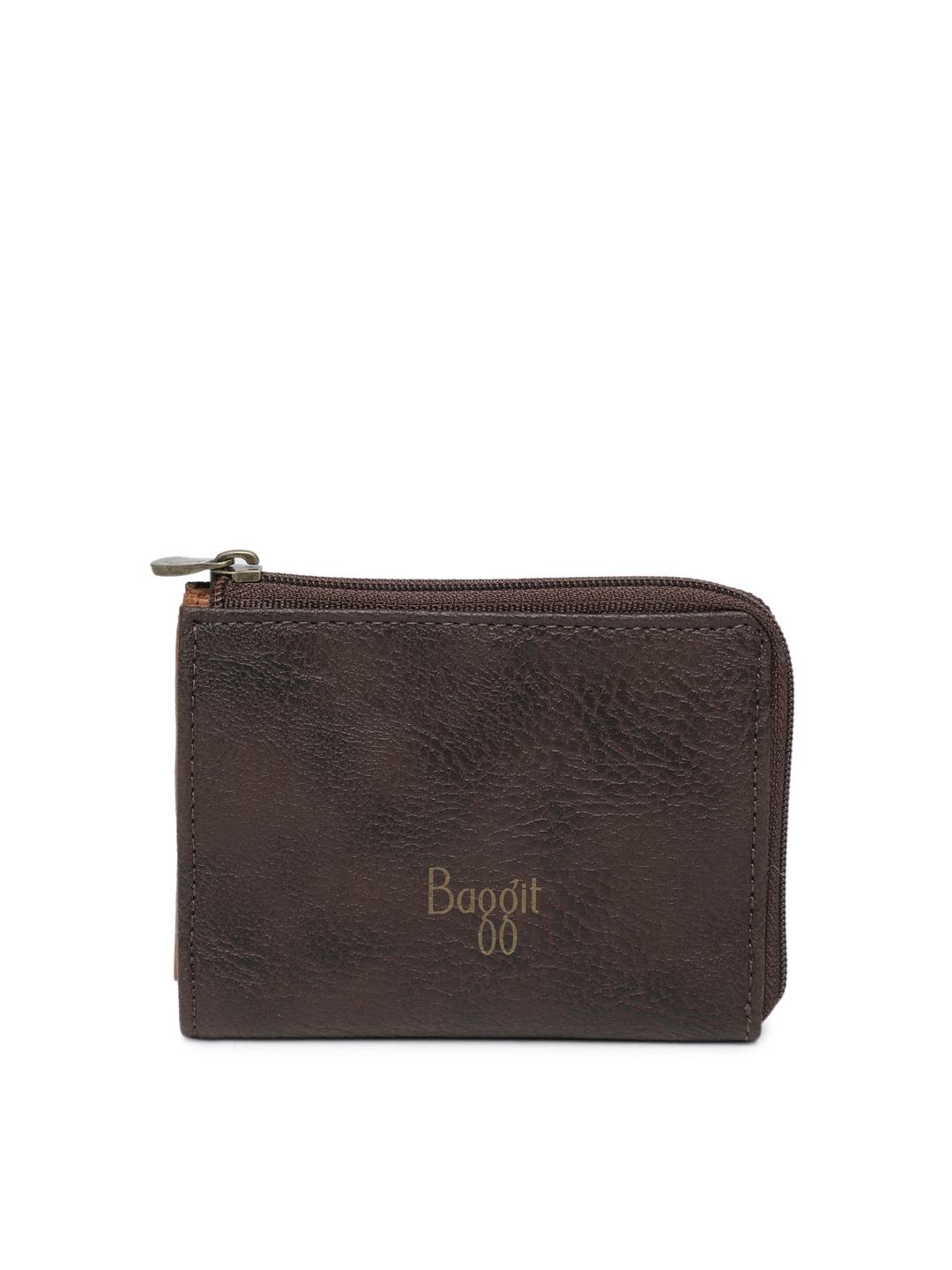 Buy Baggit Men Brown Textured Card Holder Wallets for Men