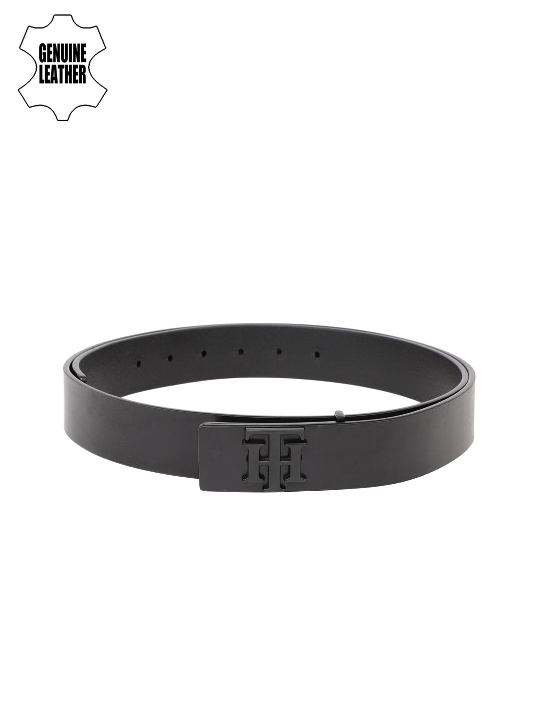 Tommy Hilfiger Men Black Genuine Leather Belt