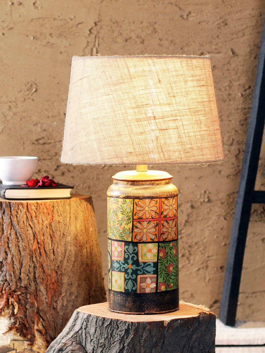 Buy FABULIV Multicoloured Beige Self Design Handcrafted Casey