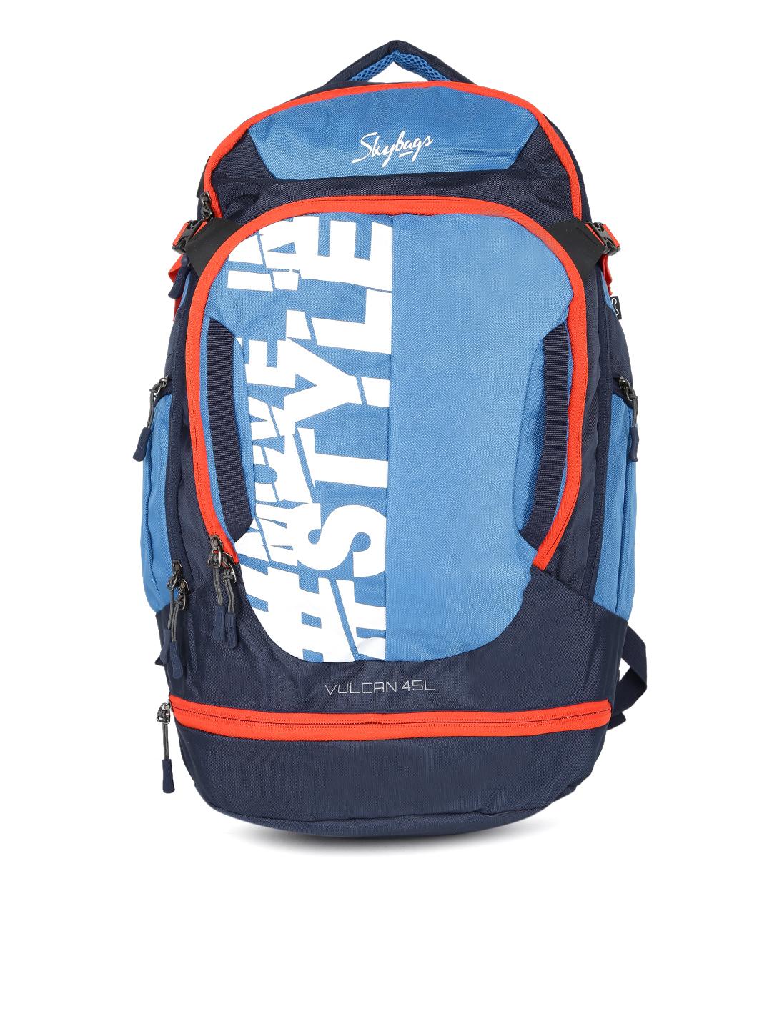 Buy Skybags Unisex Blue Vulcan 45 Weekender Backpacks Backpacks
