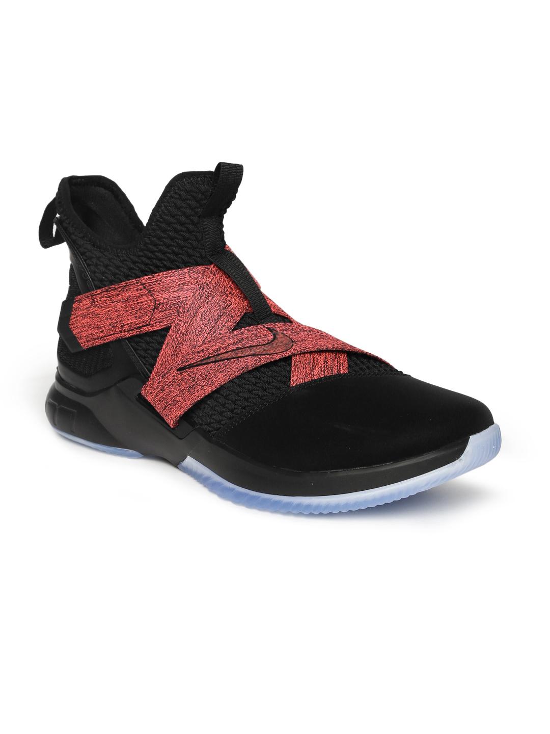 Buy Nike Men Black & Pink Lebron Soldier XII Mid-Top Basketball