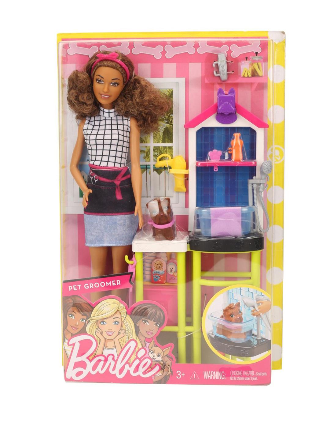 Buy Mattel Girls Barbie Career Pet Groomer Playset Soft Toys and