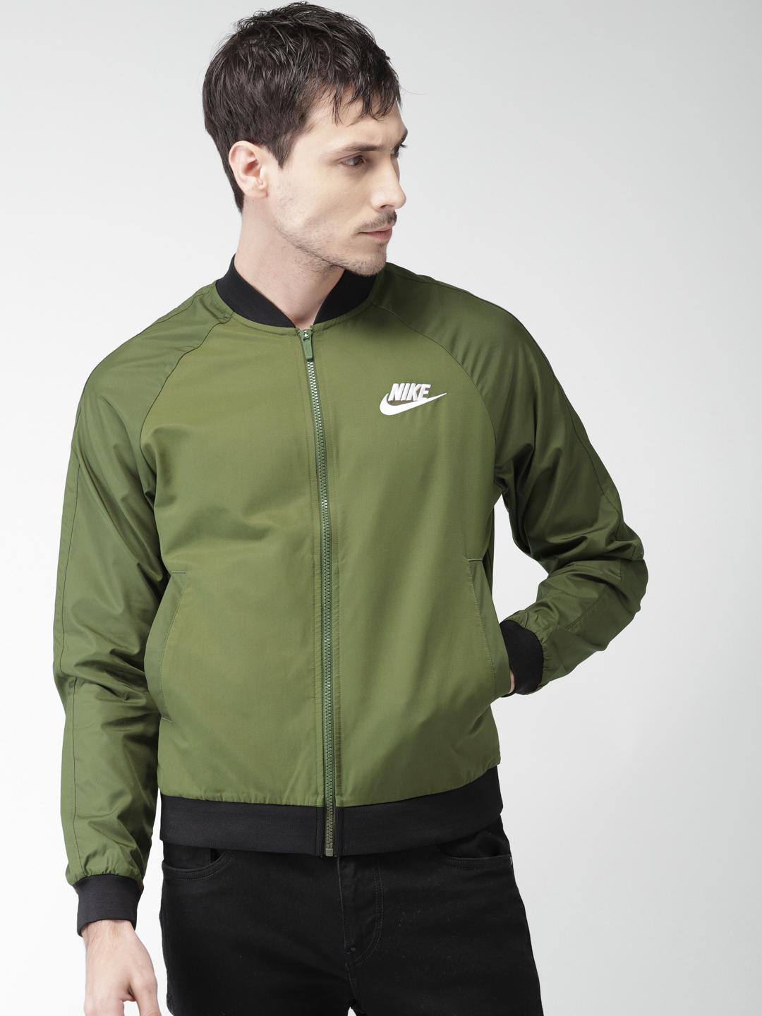 Buy Nike Men Olive Green AS M NSW JKT WVN PLAYERS Bomber Jacket
