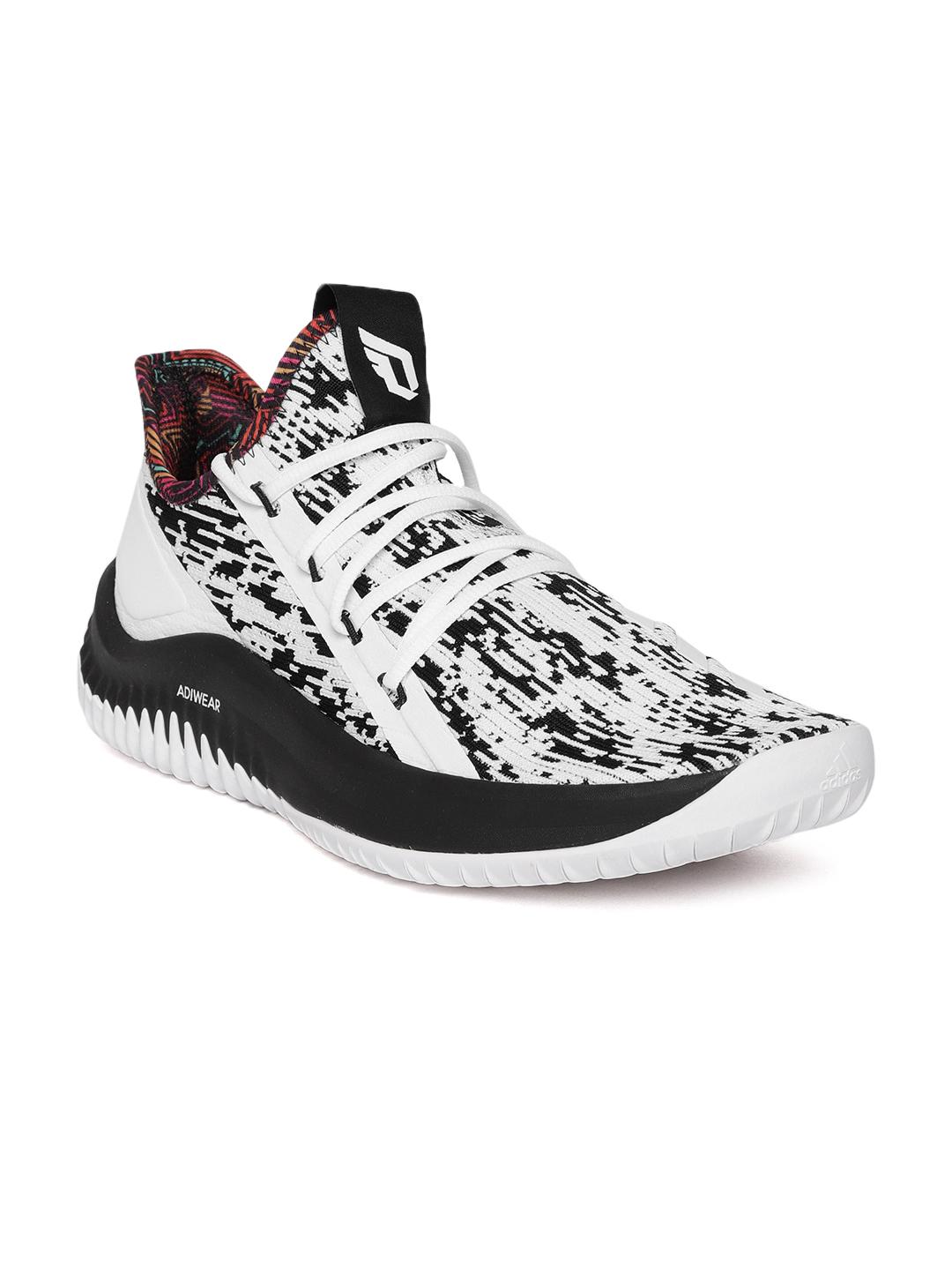 Buy ADIDAS Men Black & White Dame D.O.L.L.A. Woven Design Basketball Shoes  - Sports Shoes for Men 6841690 | Myntra