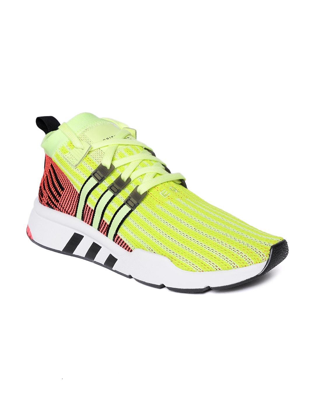 Buy Adidas Originals Men Fluorescent Green EQT Support Mid ADV PK