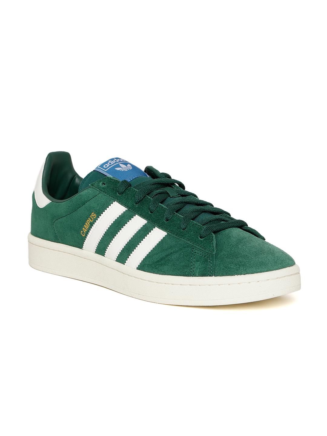 Buy Adidas Originals Men Green Campus Suede Sneakers Casual