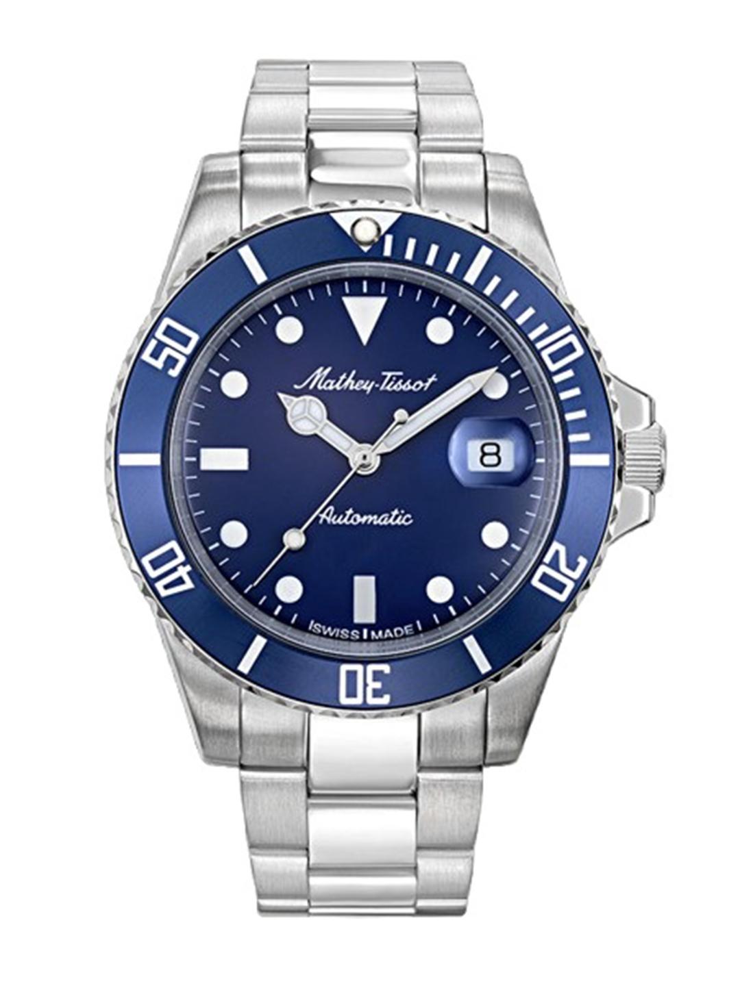 Mathey-Tissot Swiss Made Men Rolly Vintage Automatic Blue Dial Watch  H901ATBU