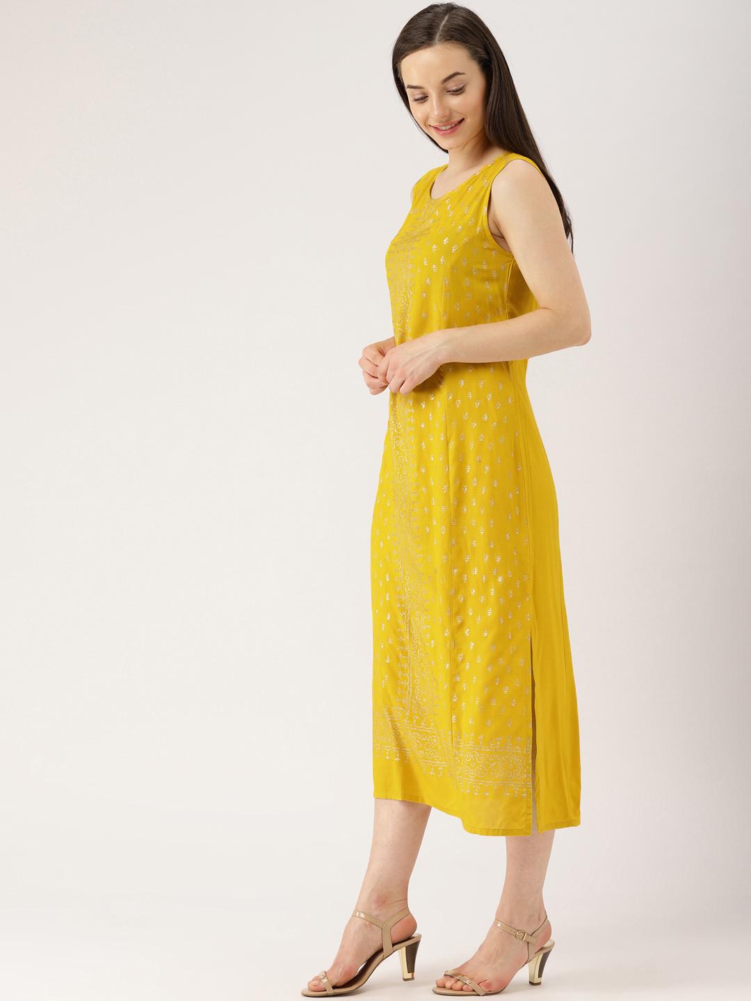 chinese dress ladies Mustard Cotton Flax Knee Length Princess Line Dress 60