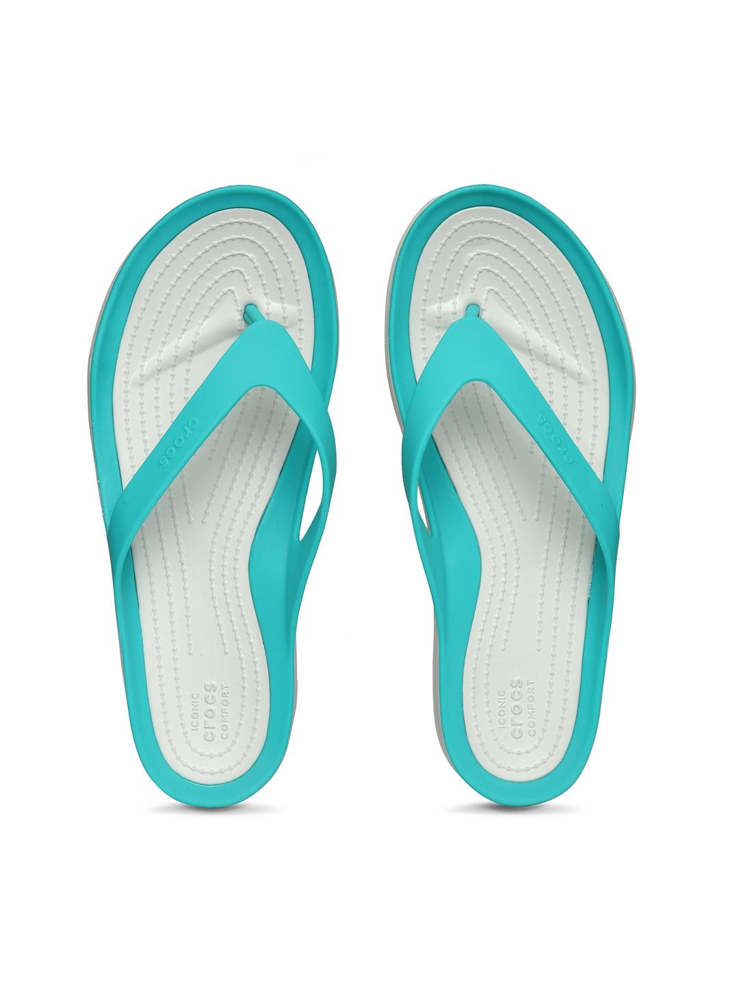 Crocs Swiftwater Women Turquoise Blue Solid Thong Flip-Flops