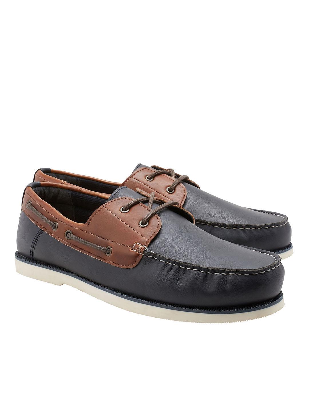 Buy next Men Colourblocked Leather Boat Shoes Casual Shoes for