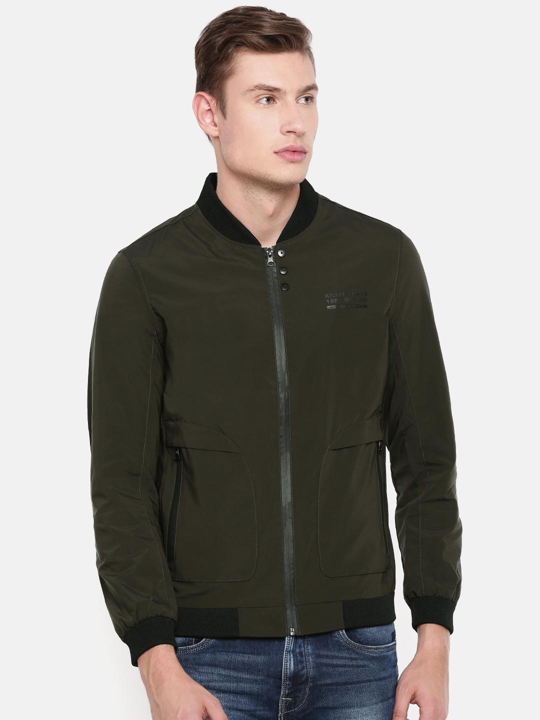 Buy Killer Men Olive Green Solid Bomber Jacket Jackets for Men