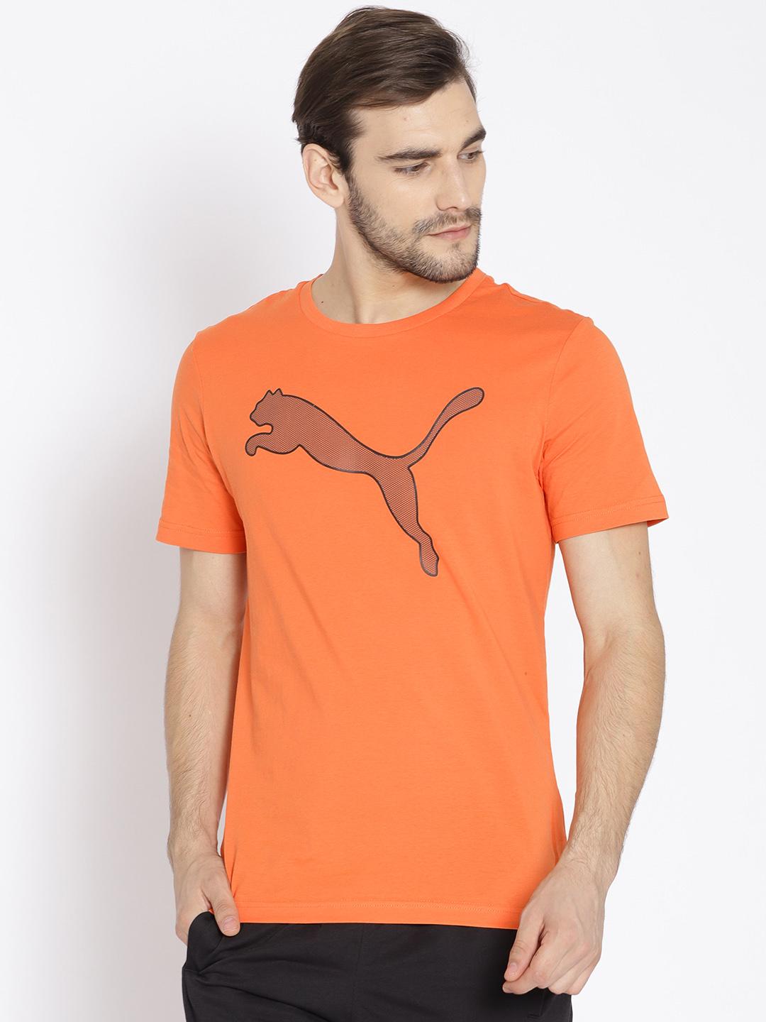 Buy Puma Men Orange Printed P48 Modern Sports Pure Cotton T-shirt
