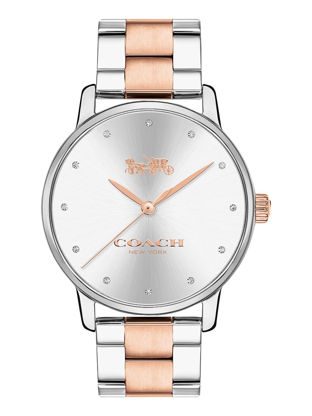 Buy Coach Women Silver-Toned Rose Gold Analogue Watch Watches