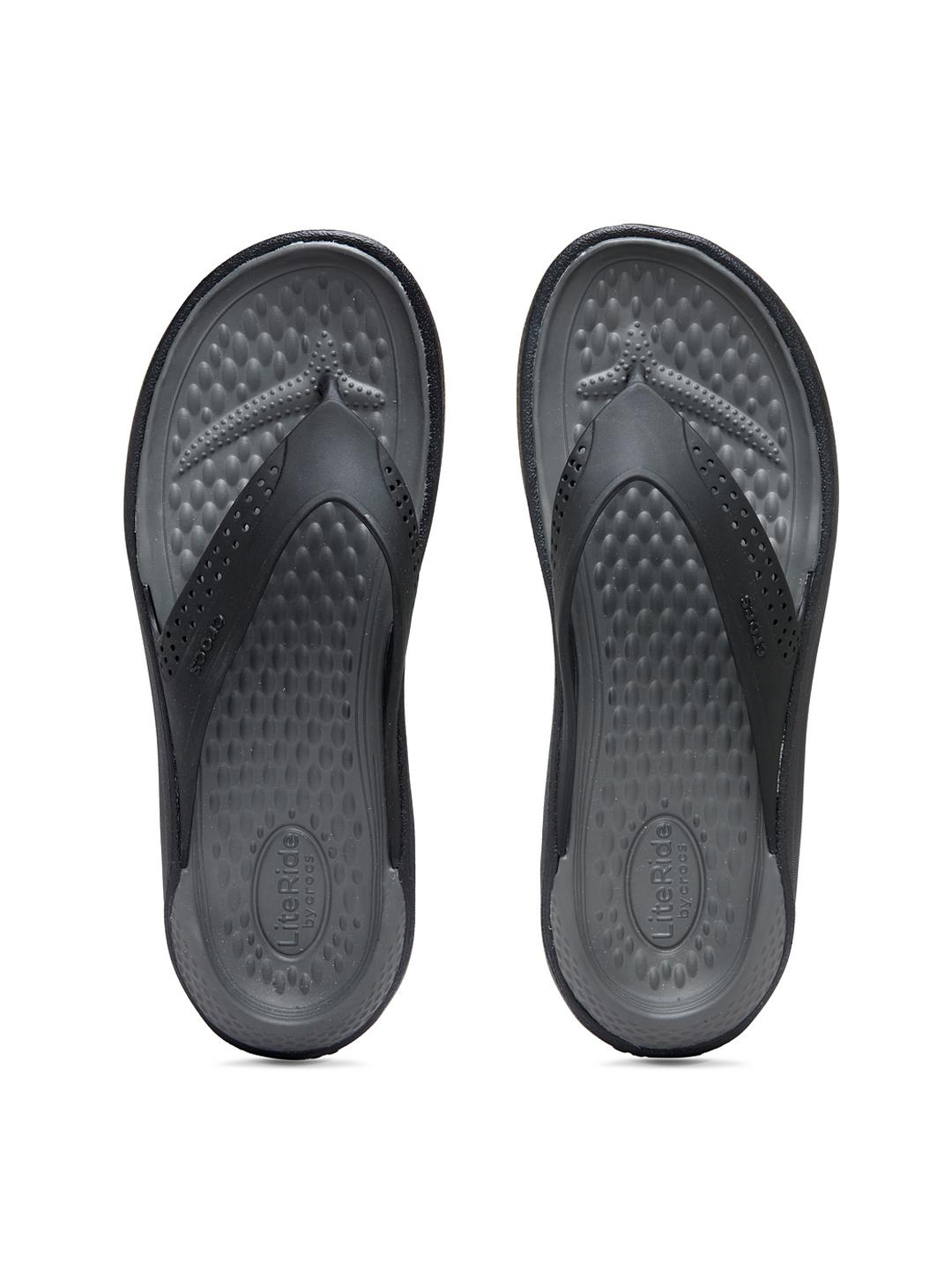 Buy Crocs Literide Men Black Solid Thong Flip-Flops - Flip Flops for Men  7205473 | Myntra