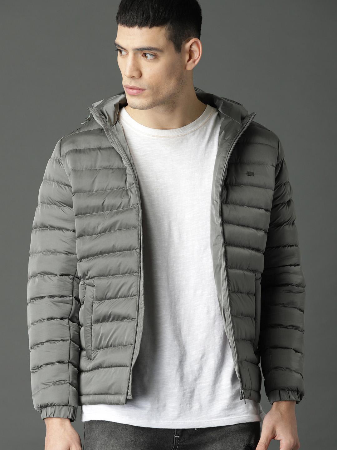 gray mens puffer jacket