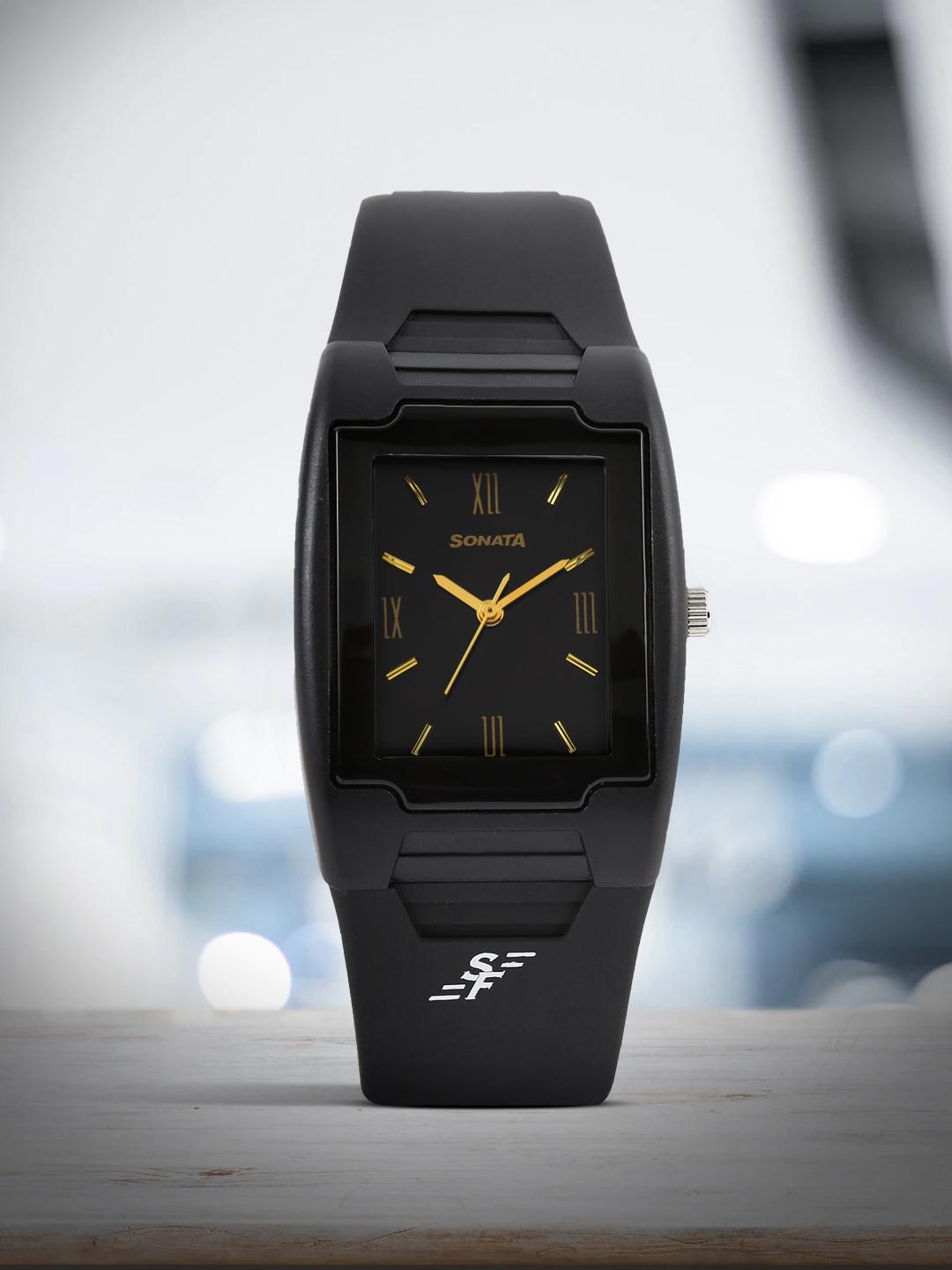 Sonata Men Black Dial Watch NF7920PP13J - Image 1