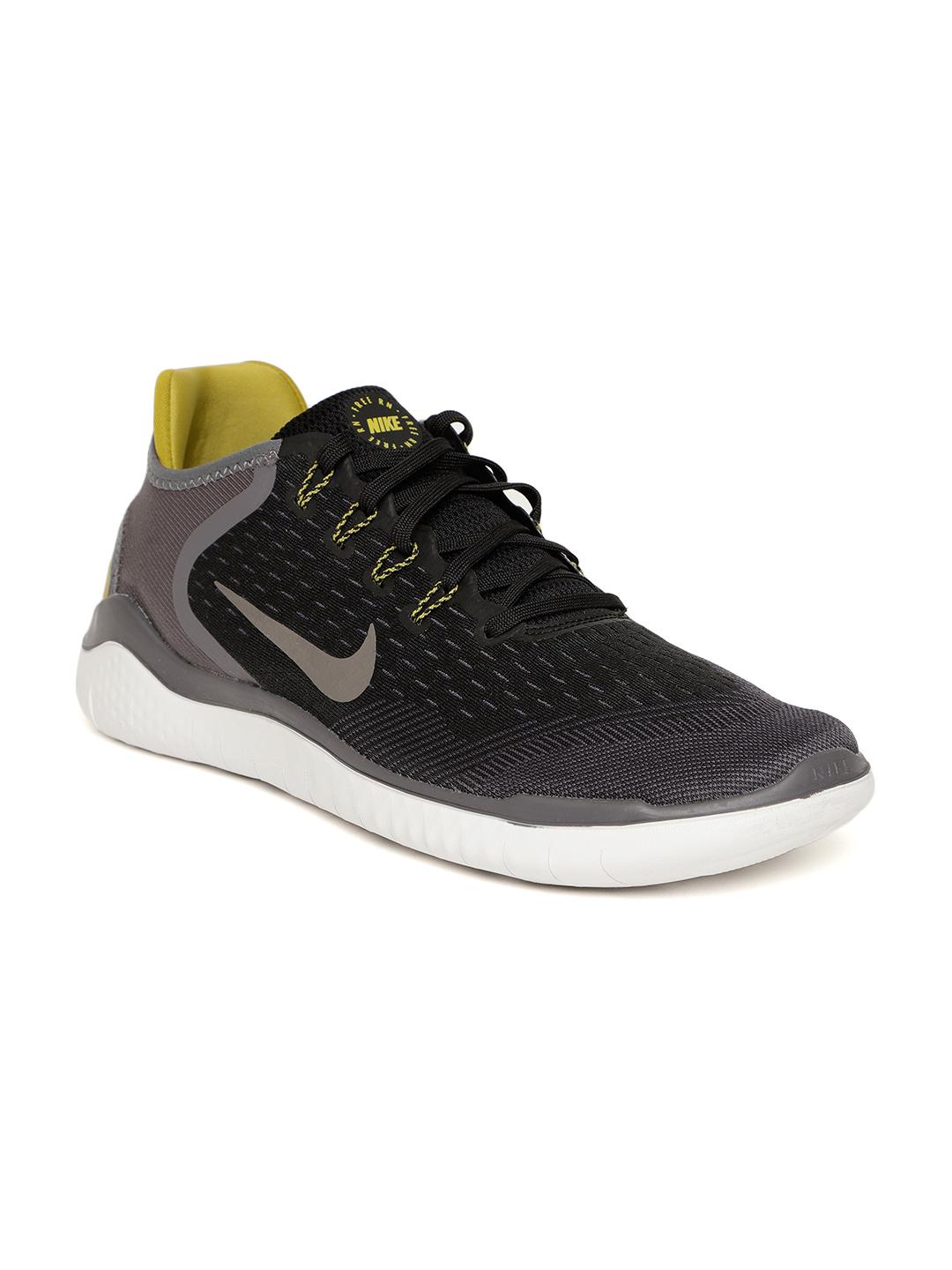 Buy Nike Men Black Grey Solid FREE RN 2018 Running Shoes