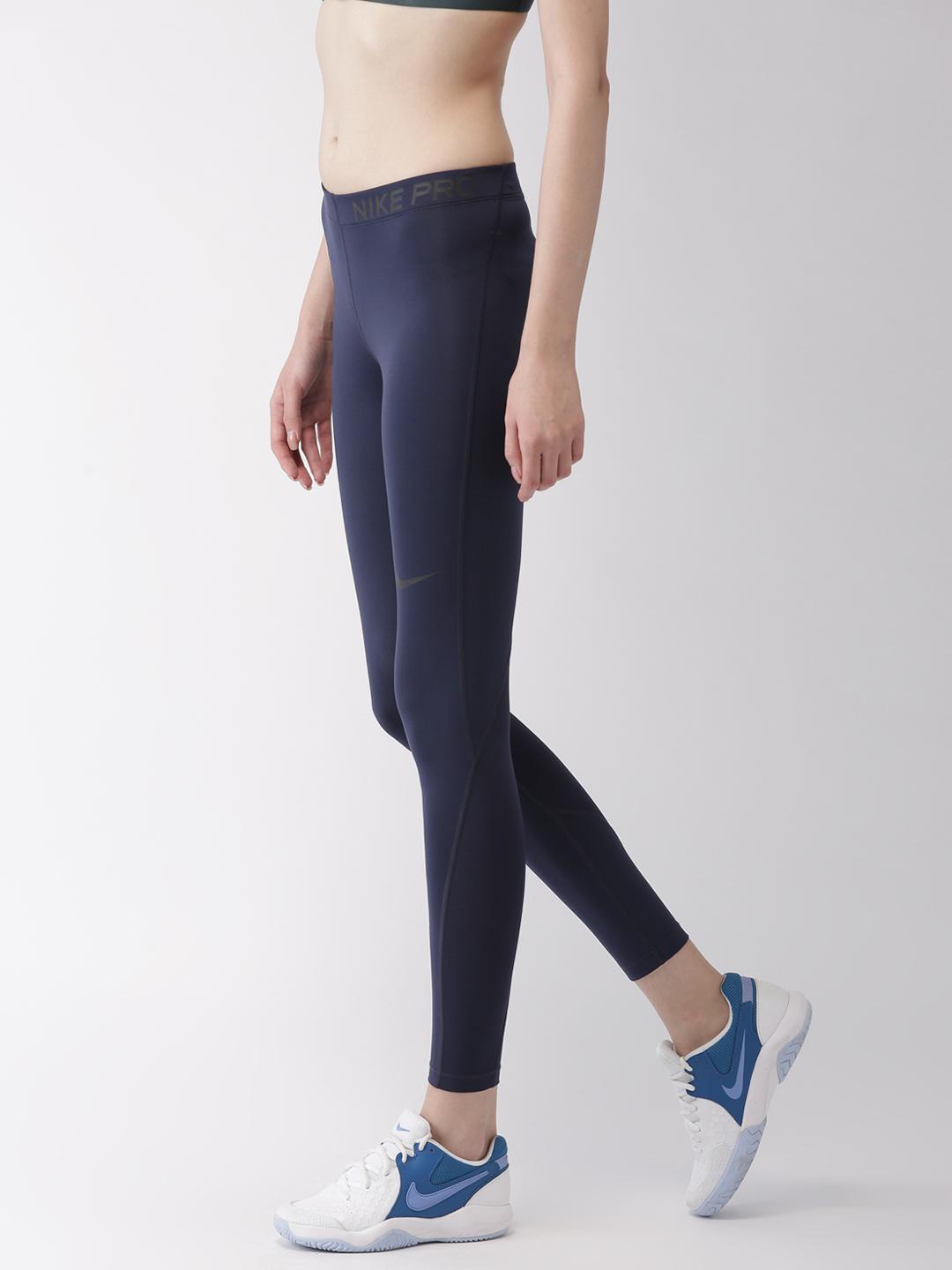 Buy Nike Women Navy AS W NP DRI-FIT Solid Training Tights Tights