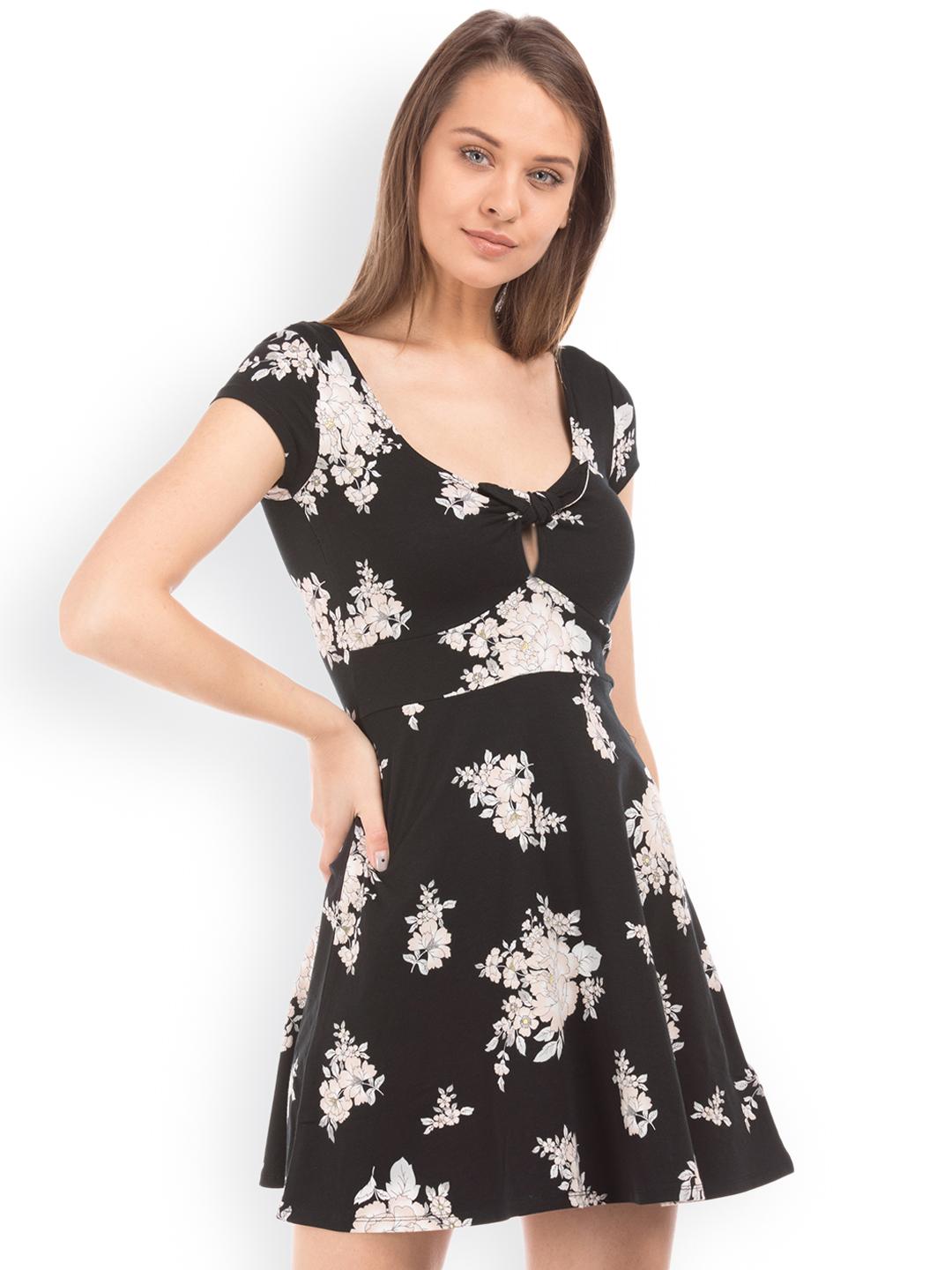 Buy Aeropostale Women Black Printed Empire Dress - Dresses for Women  7694279 | Myntra