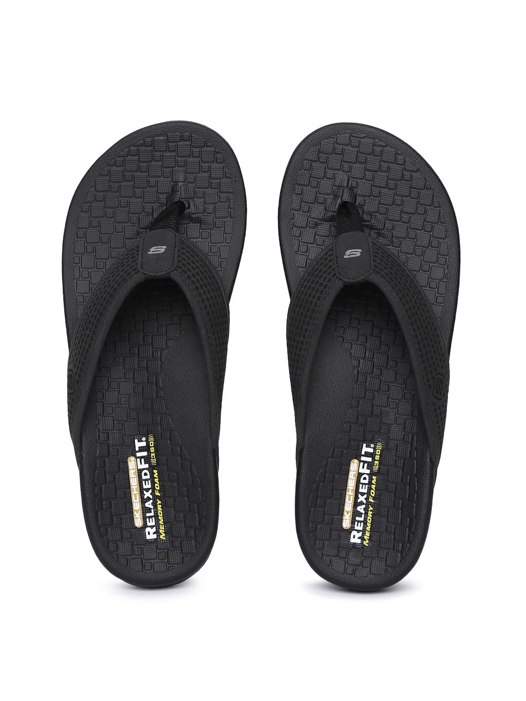 Buy Skechers Men Black Pelem Emiro Solid Thong Flip-Flops Flip