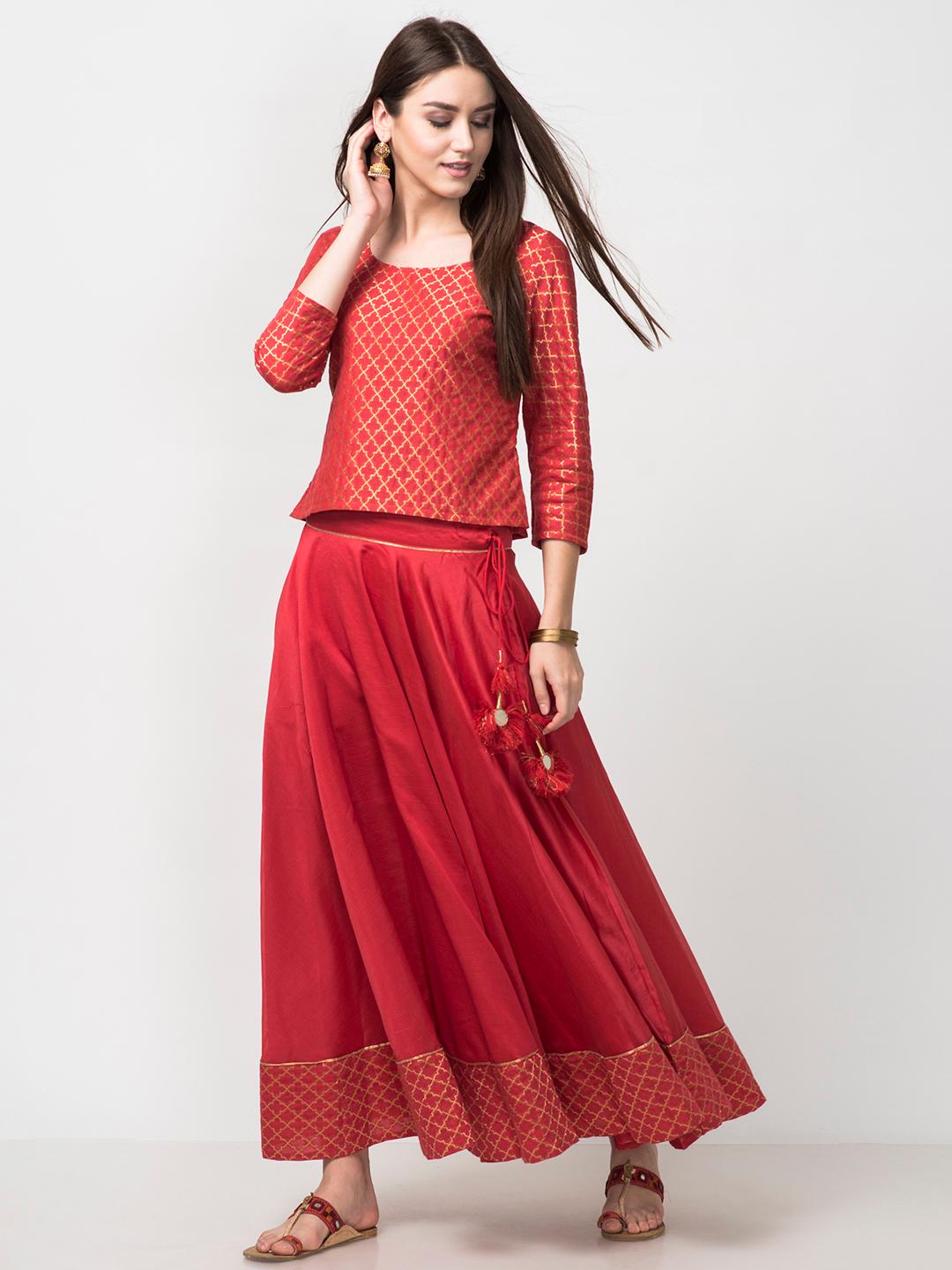 Fabindia Skirt Sets Online Fabindia Buy Skirts Buy Pink Viscose