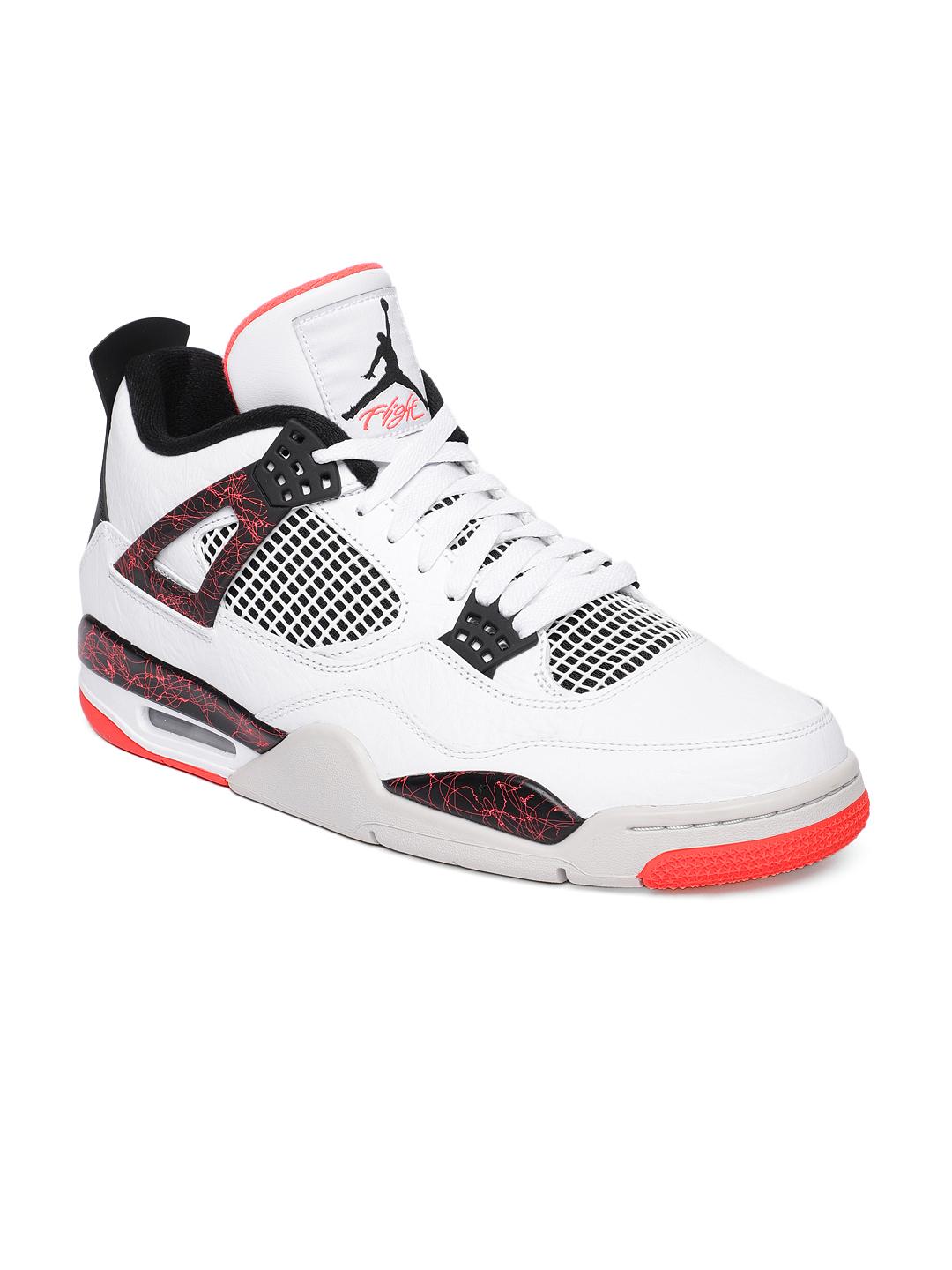 Buy Nike Men White AIR JORDAN RETRO Leather Basketball Shoes