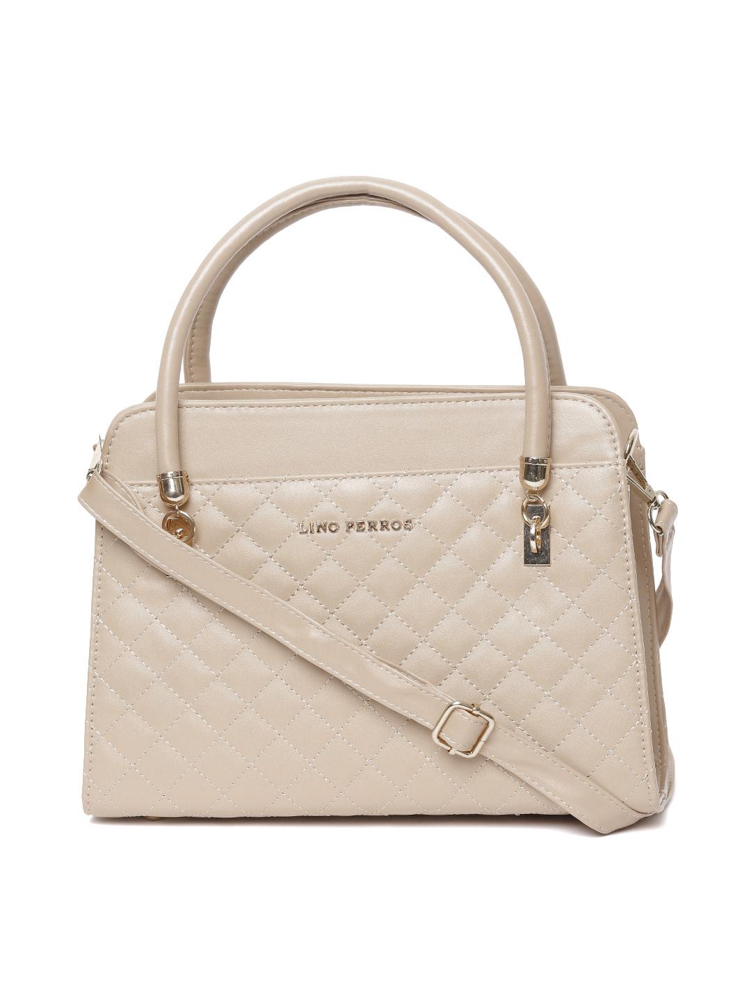 Lino Perros Beige Quilted Handheld Bag