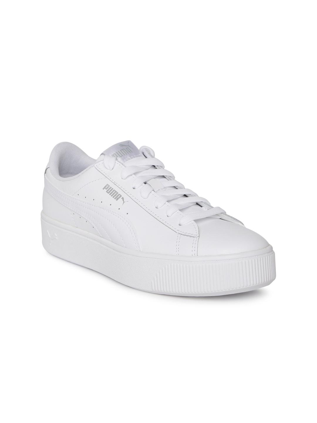 Buy Puma Women White Vikky Stacked Leather Sneakers Casual Shoes