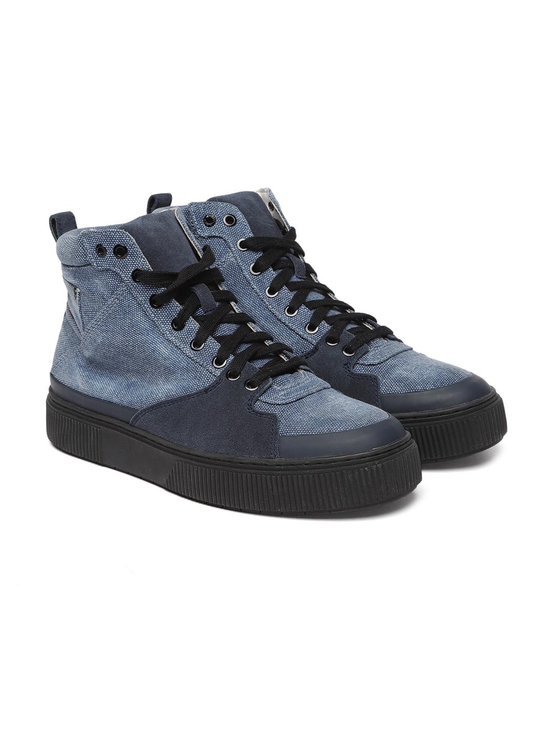 Myntra New Diesel Sneakers 2019 DIESEL Men Blue Solid DANNY LC Mid