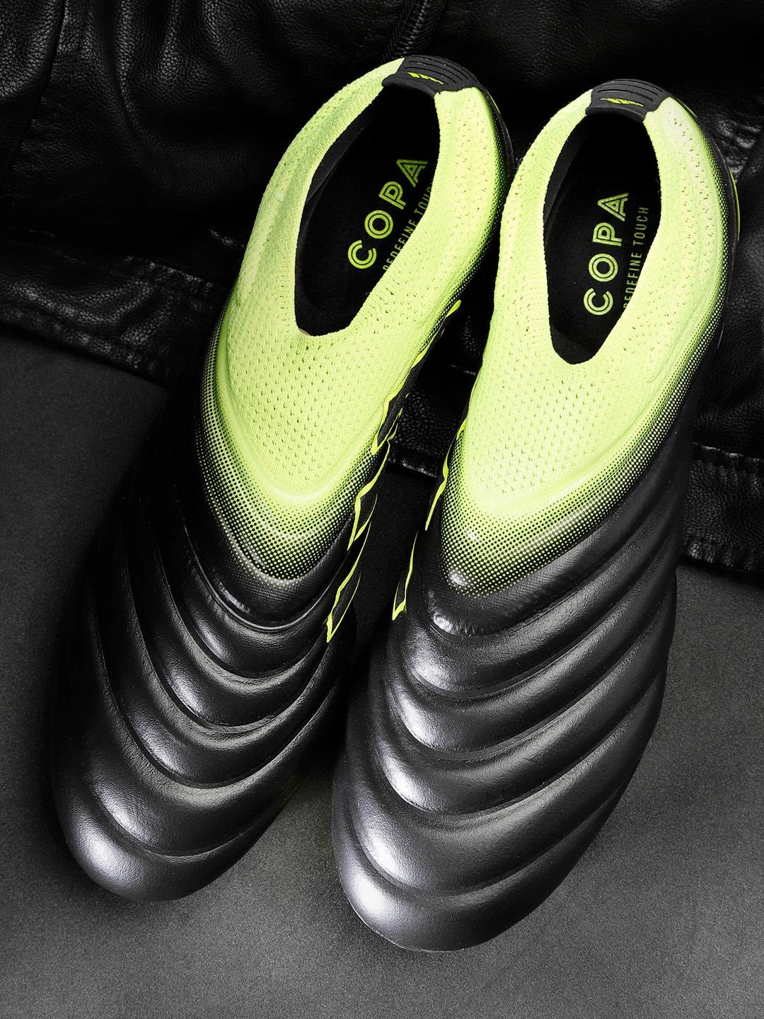 Buy ADIDAS Men Black & Lime Green COPA 19+ FG Leather Football