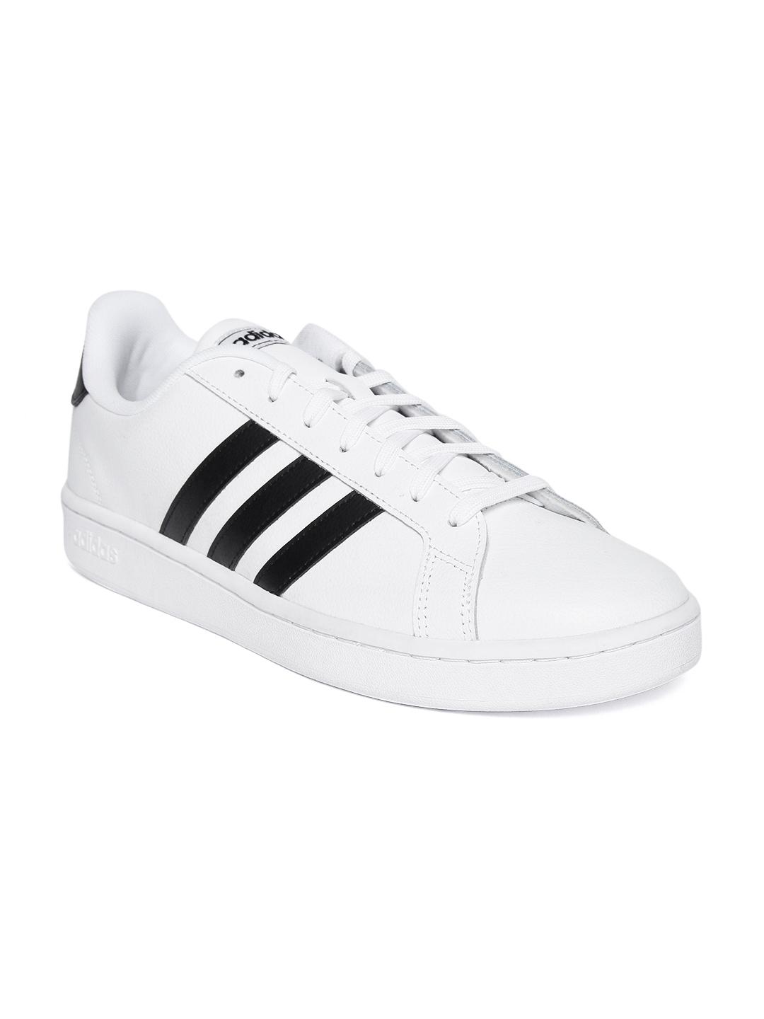 Buy ADIDAS Men White Grand Court Leather Sustainable Sneakers