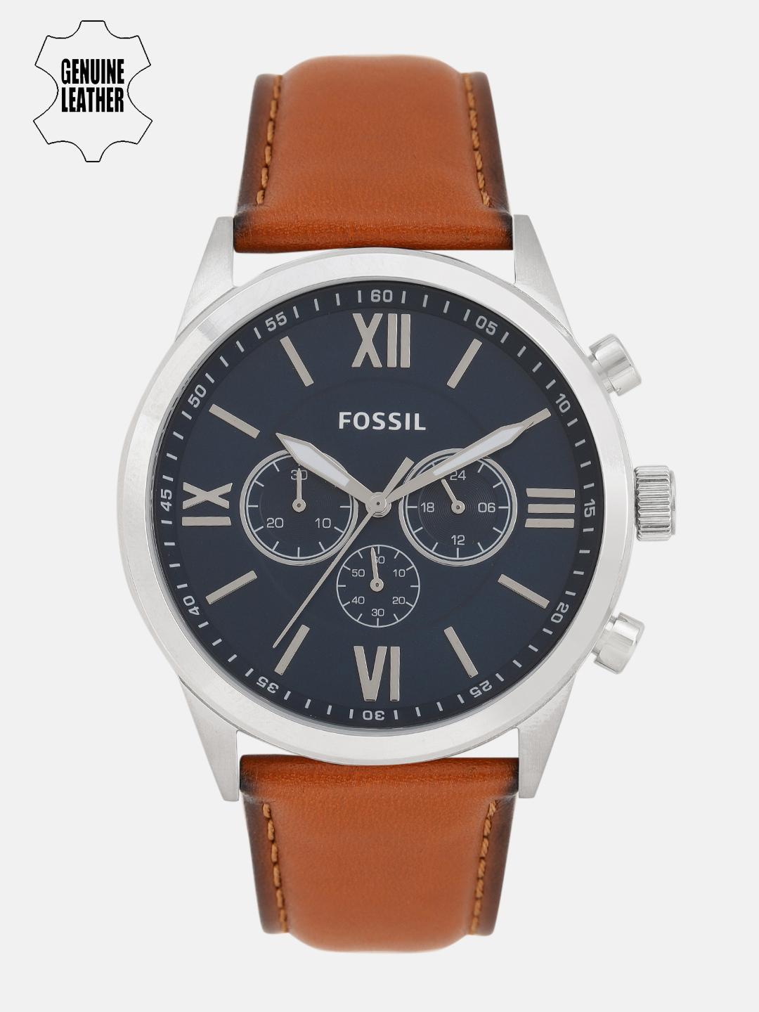 Buy Fossil Men Blue Leather Analogue Factory Serviced Watch