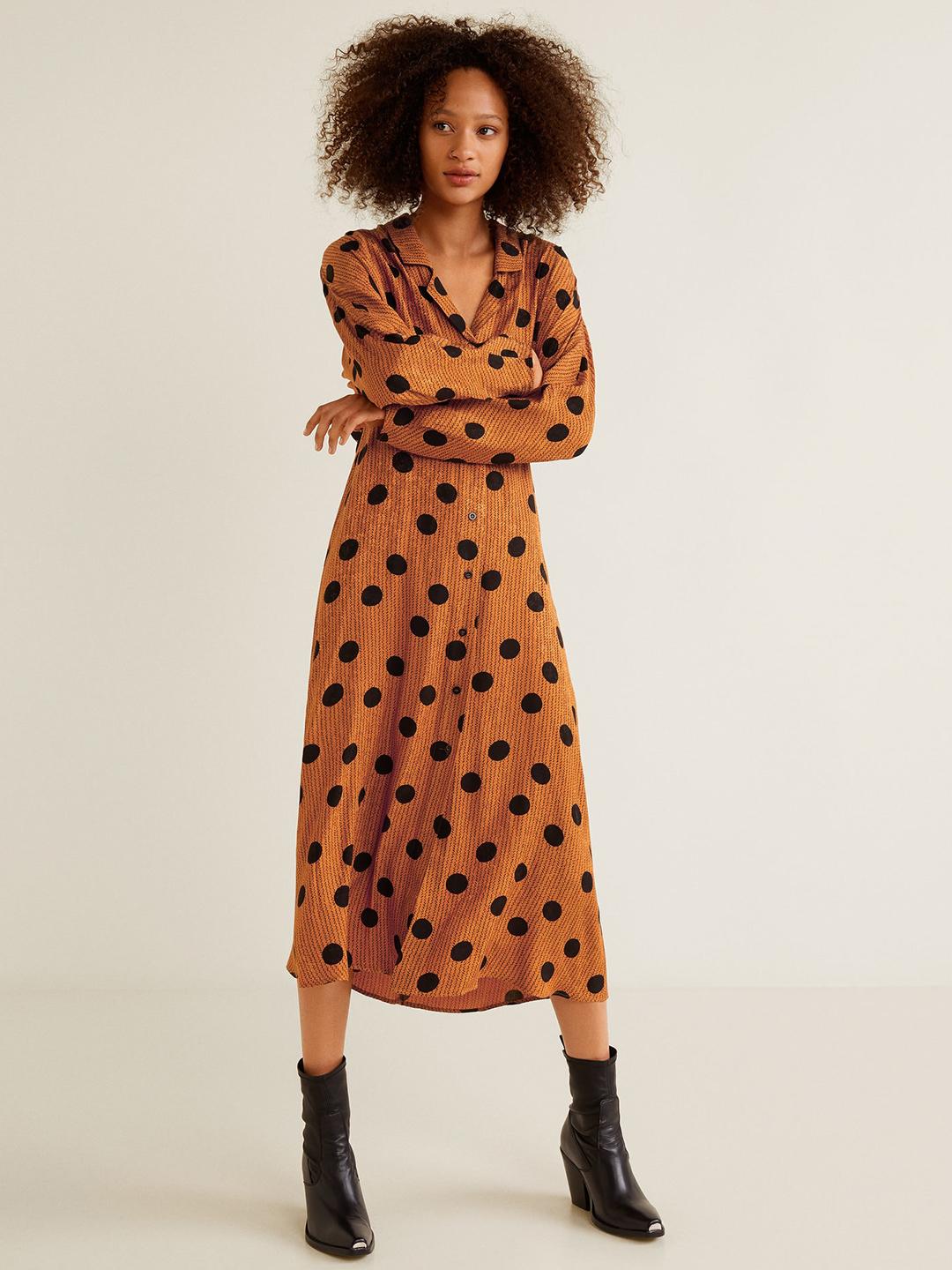 mango dress brown Dalia Maxi Dress, in Chocolate Brown Polka Dot, Size: XL | Show Me Your Mumu main image 0